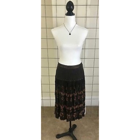 Saks Fifth Avenue Silk Beaded Sequined Skirt - Picture 2 of 5